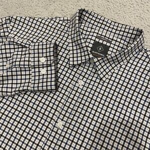 Bluffworks Meridian Slim Fit Shirt Mens XL Long Sleeve Button Up Plaid Check EUC